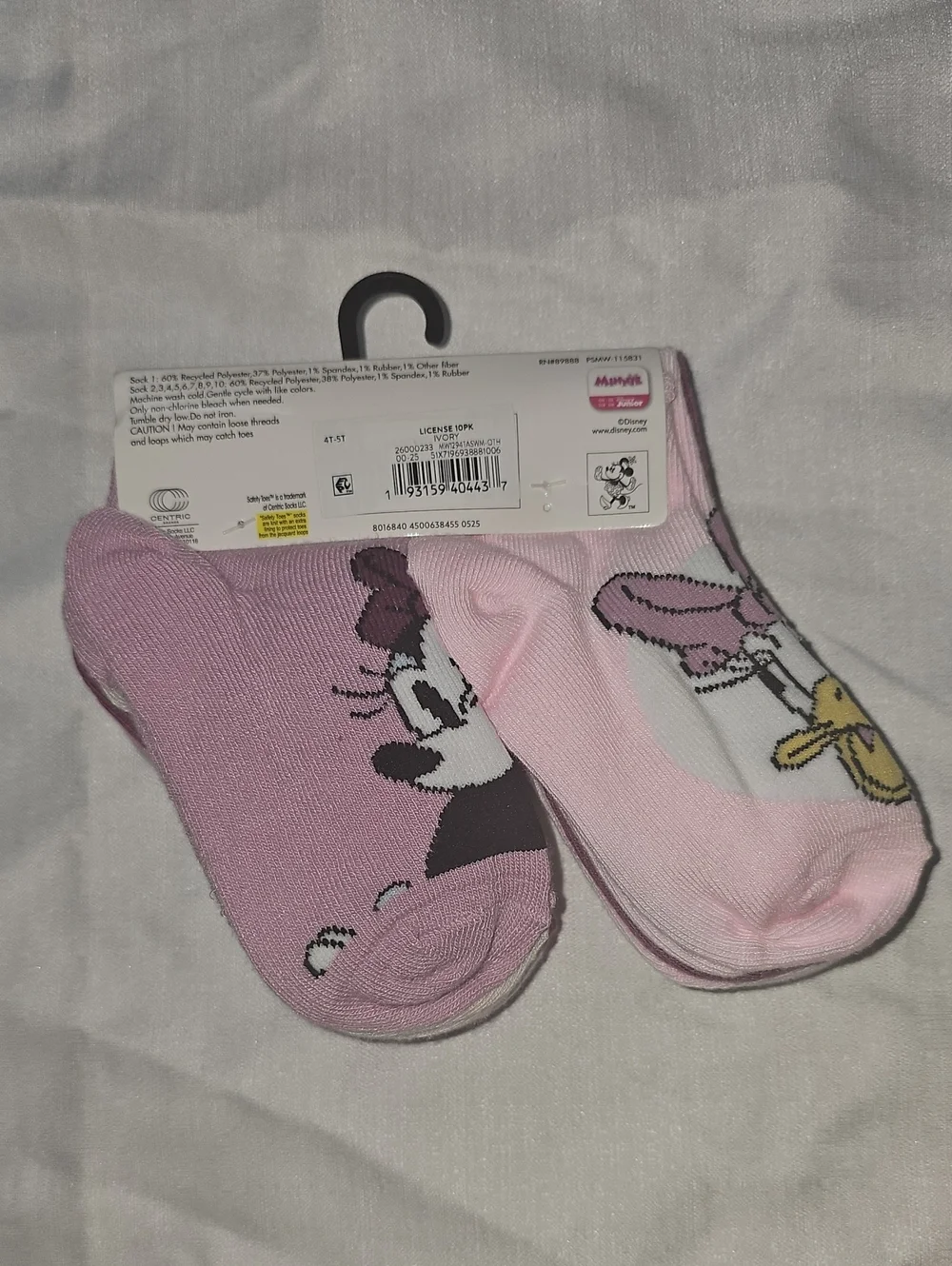 Disney-Junior Minnie Mouse Toddler Size 4T-5T Ankle Socks 10 Pair Multicolor New